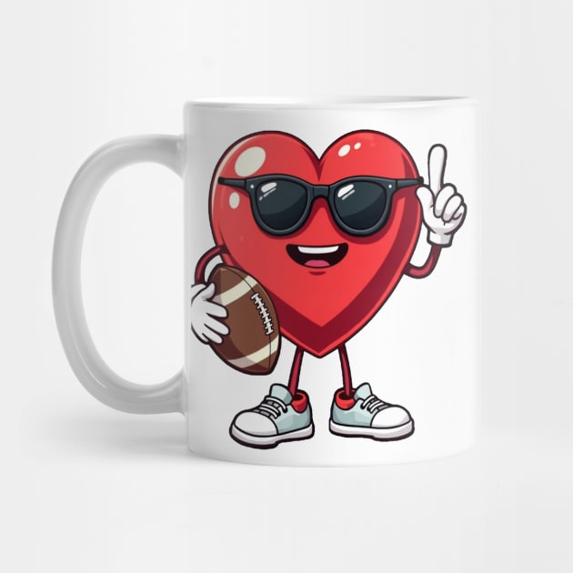 Football Valentines Day Design Boys Valentines Heart Kids Men by ArtistTee ⭐⭐⭐⭐⭐